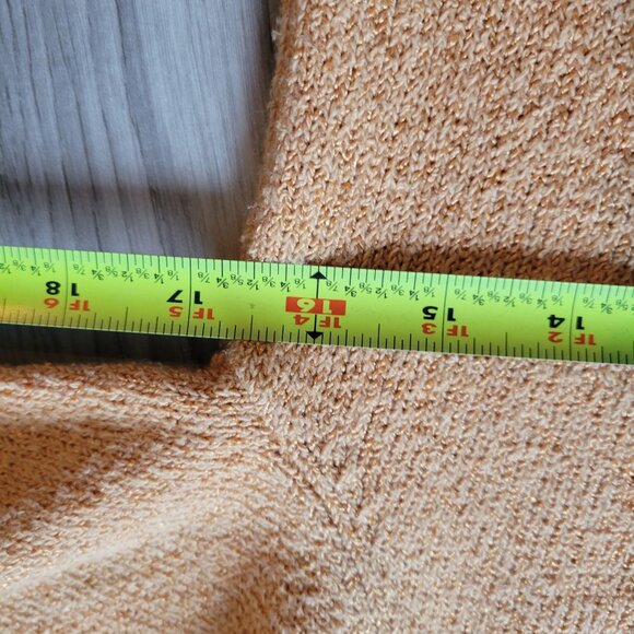 Vtg Talbots Womens S Textured Knit Sweater Gold 3/4 Sleeve Keyhole Button Detail - Picture 8 of 8